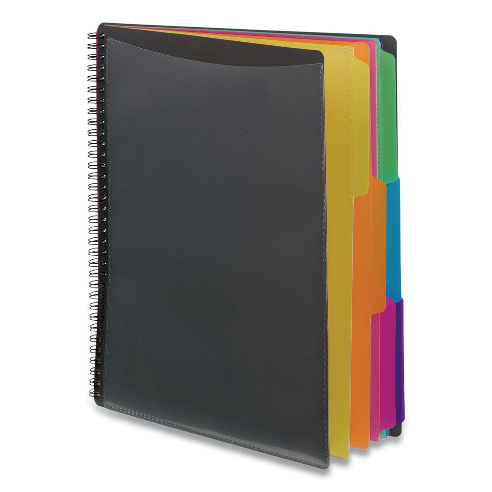 Smead 12 Letter-Size Sleeves Poly Project Organizer - Gray with Bright Pockets