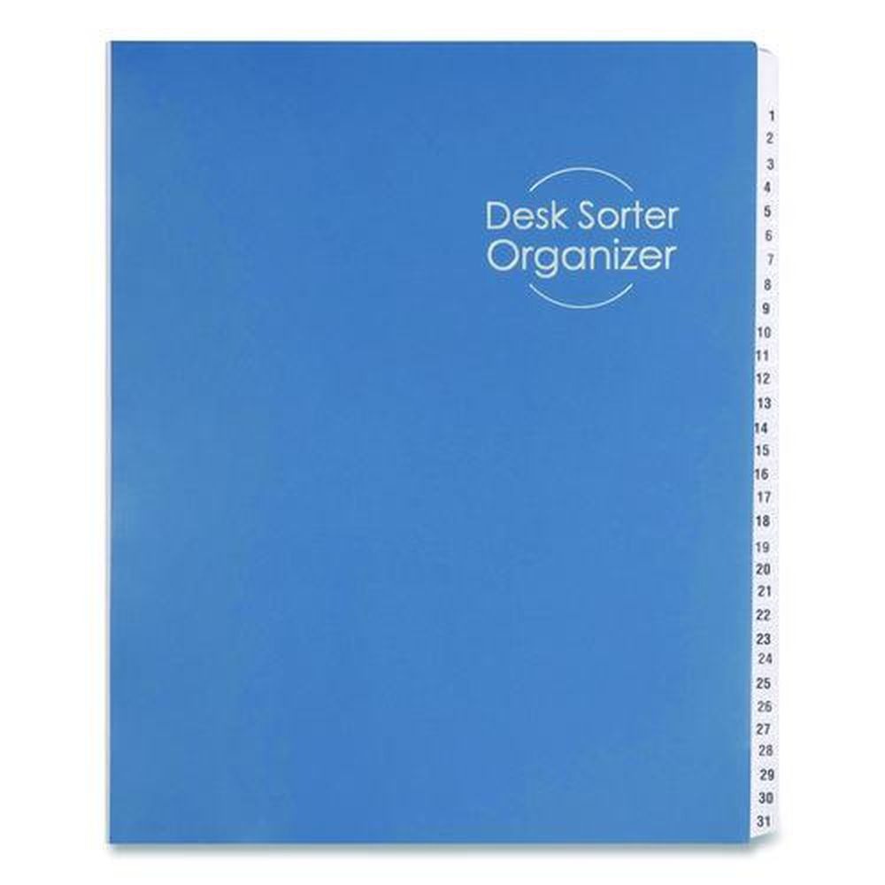 Smead Deluxe 31 Dividers Expandable Indexed Desk File/Sorter - Dark Blue Cover/Letter Size