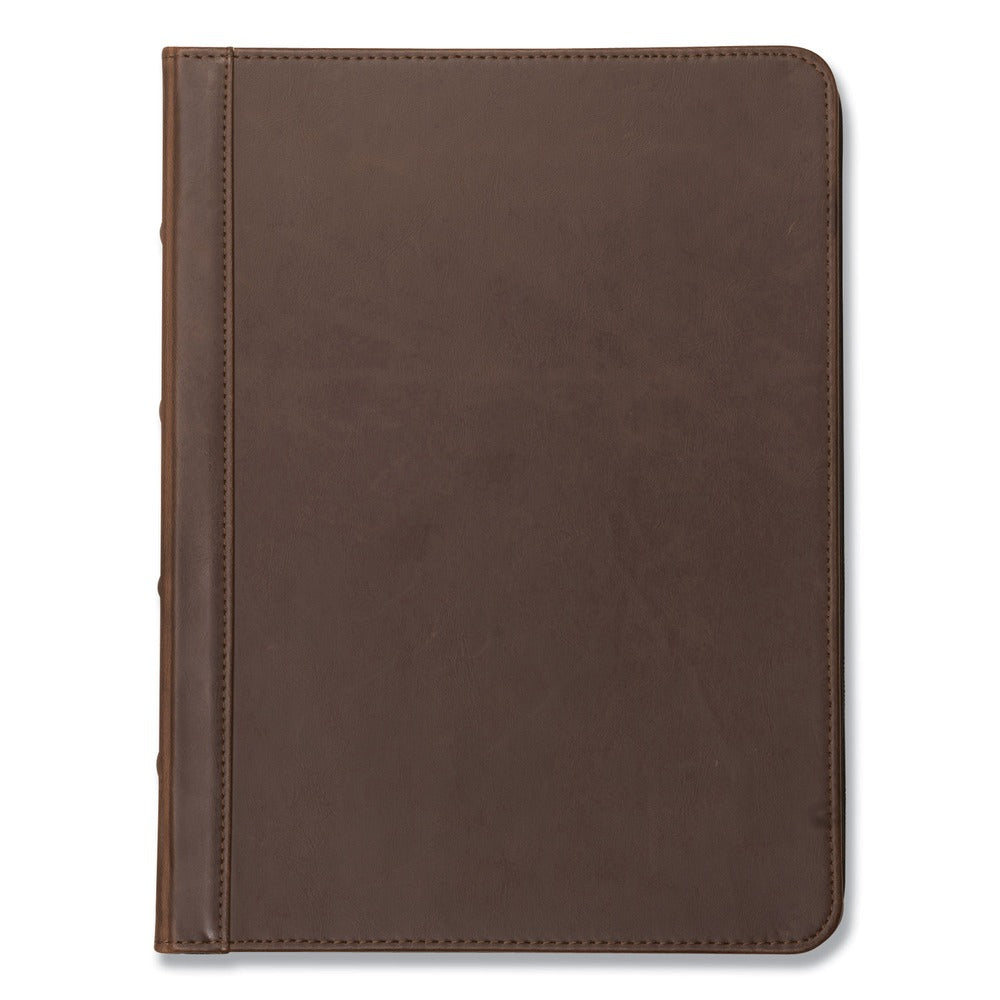 Samsill 11 in. x 8.5 in. Dark Brown Vinyl Vintage Hardback Zipper Portfolio