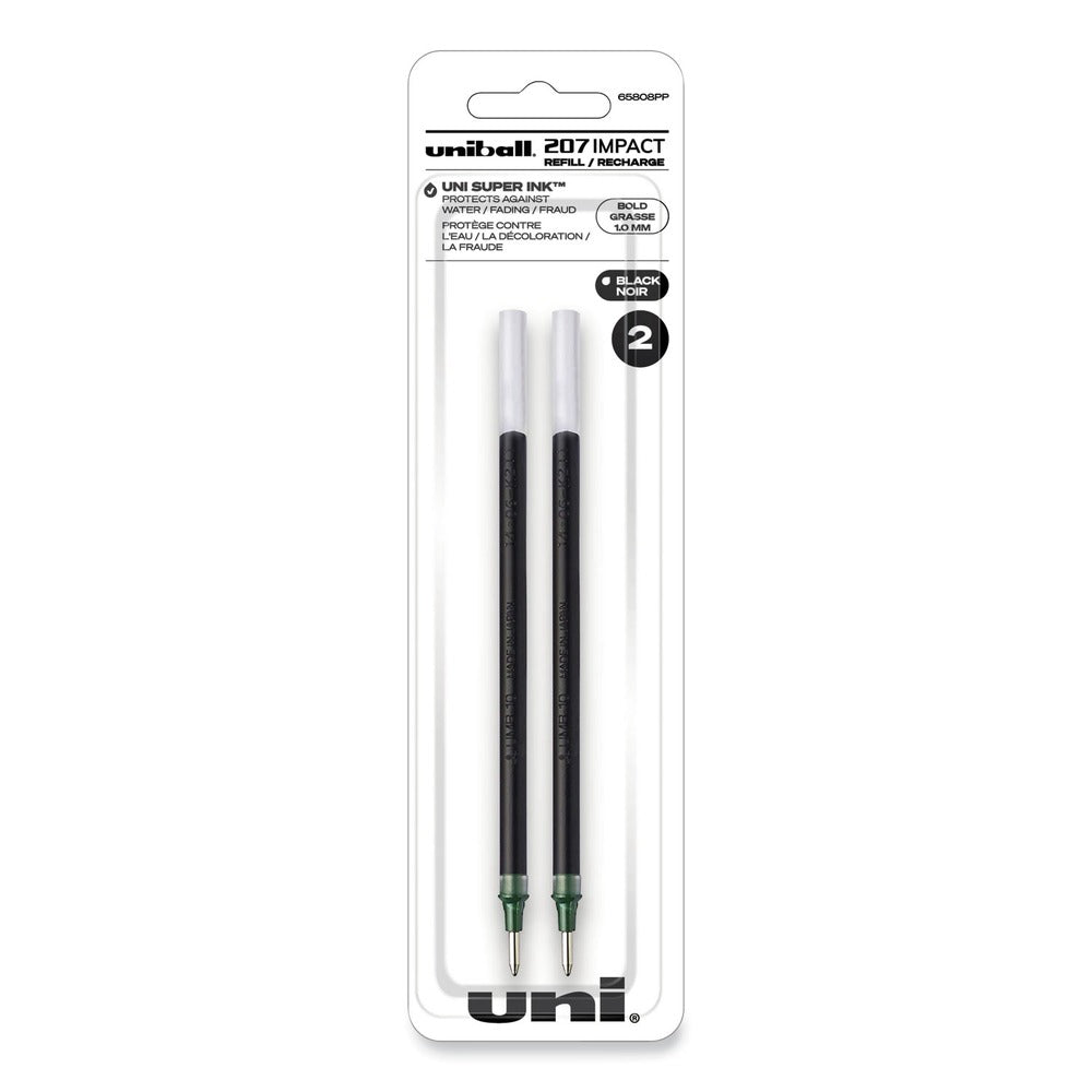 uni-ball Bold Conical Tip Refill for Gel IMPACT Gel Pens - Black Ink (2/Pack)