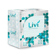 Livi Ultra Premium 192101 2-Ply Cube Box Facial Tissue - White (6 Packs/Carton)