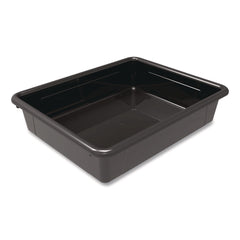 Storex Storage Tray, Flat, 0.8 gal, 10.65-in x 10.65-in x 2.96-in, Black, 5/Pack
