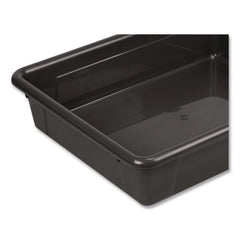 Storex Storage Tray, Flat, 0.8 gal, 10.65-in x 10.65-in x 2.96-in, Black, 5/Pack