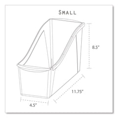 Storex Small Book Bin, 1.5 gal, 4.5-in x 11.75-in x 8.5-in, Black, 6/Pack