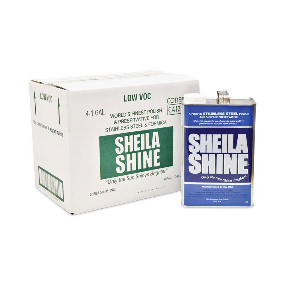 Sheila Shine SSCA128 1 Gallon Can Low VOC Stainless Steel Cleaner and Polish (4/Carton)
