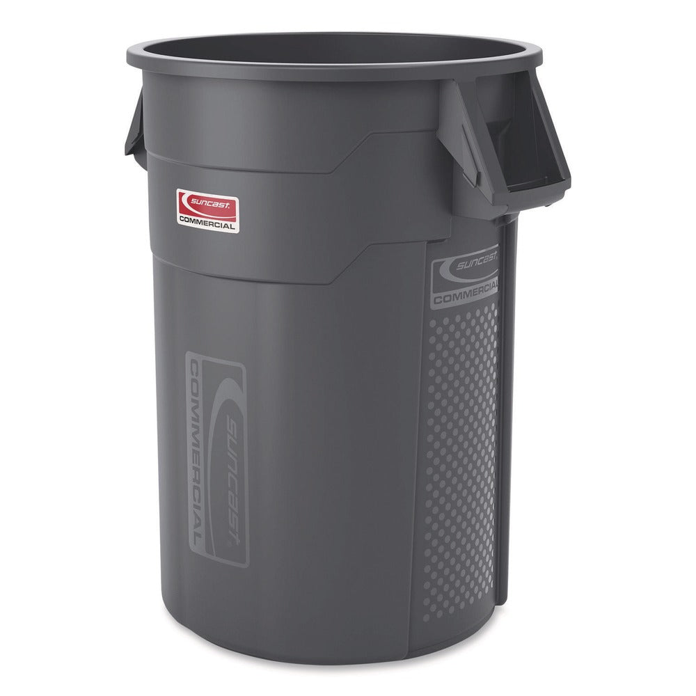 Suncast Commercial Injection Molded Utility Trash Can, 44 gal, Plastic/Resin, Gray