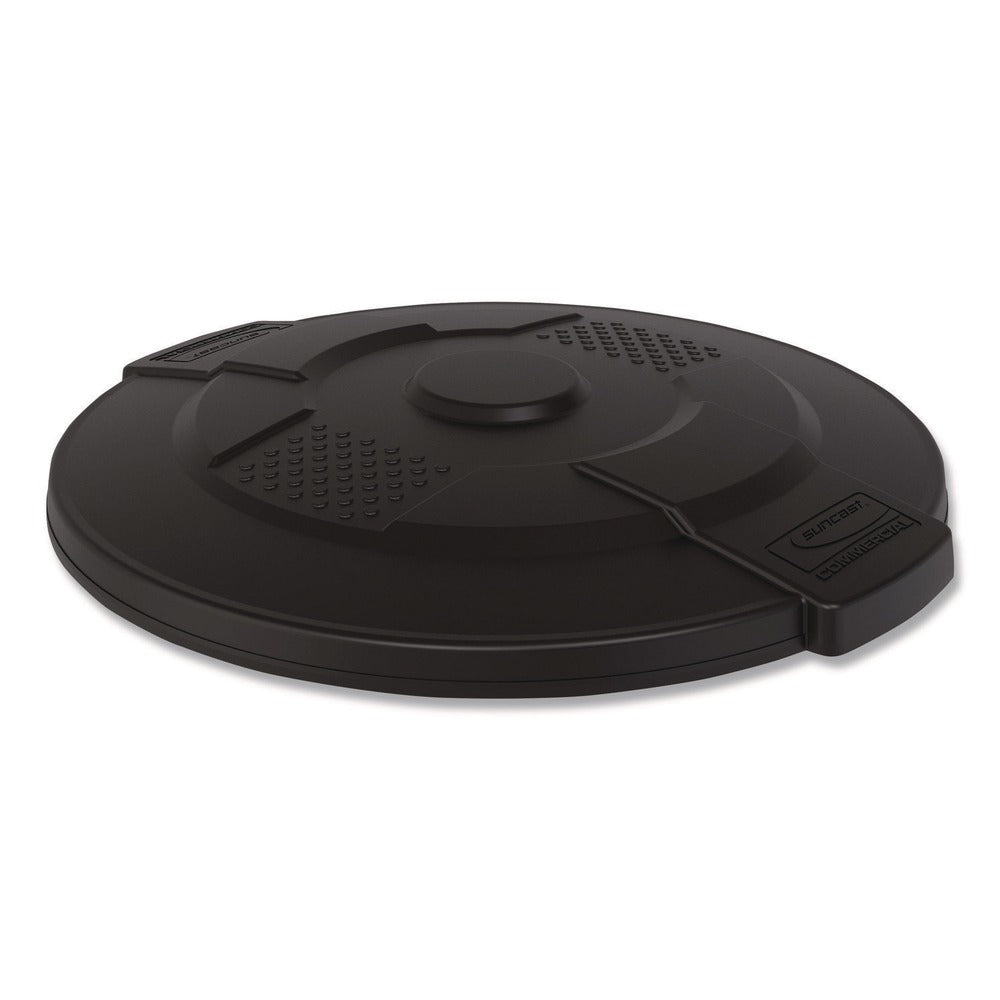 Suncast Commercial Utility Trash Can Lid for 44 gal Trash Can, 24.88-in Diameter x 3-in, Black