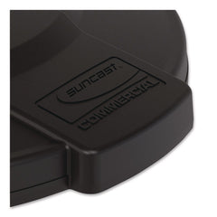 Suncast Commercial Utility Trash Can Lid for 44 gal Trash Can, 24.88-in Diameter x 3-in, Black