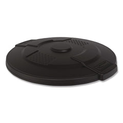 Suncast Commercial Utility Trash Can Lid for 44 gal Trash Can, 24.88-in Diameter x 3-in, Black