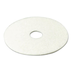 3M 17 in. Low-Speed Super Polishing Floor Pads - White (5/Carton)