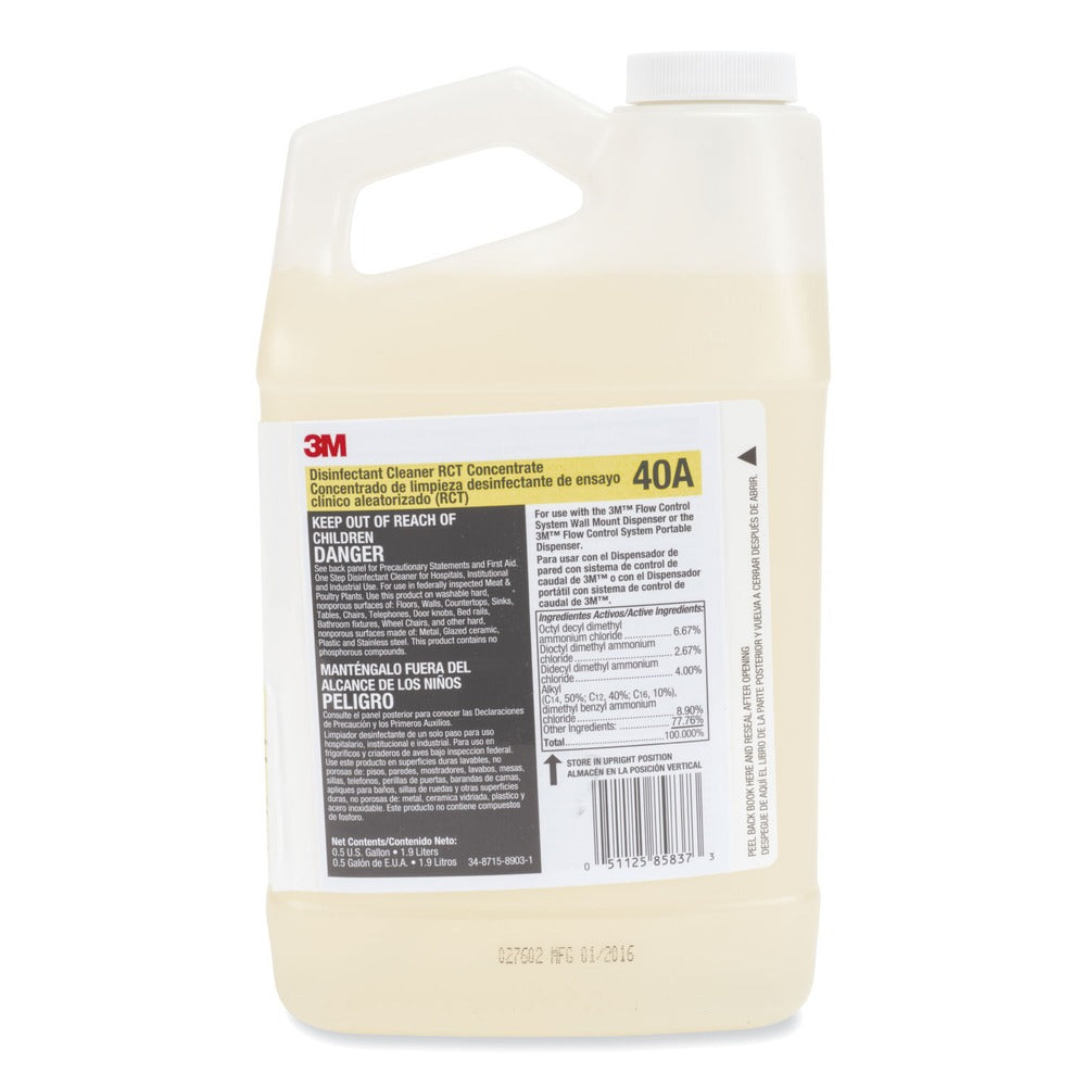 3M 0.5 Gallon Bottle Disinfectant Cleaner RCT Concentrate - Fragrance-Free (4/Carton)