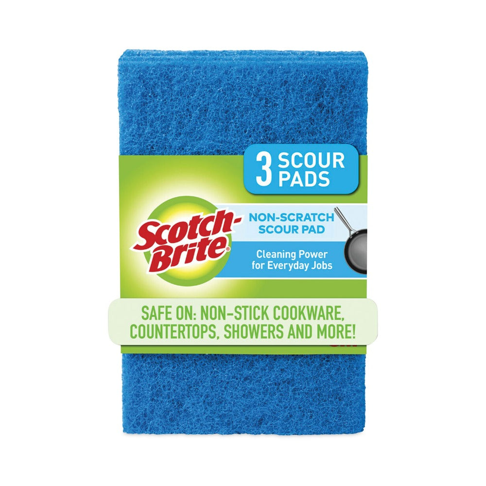 Scotch-Brite 3 x 6 Non-Scratch Scour Pads - Blue (10/Carton)