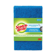 Scotch-Brite 3 x 6 Non-Scratch Scour Pads - Blue (10/Carton)