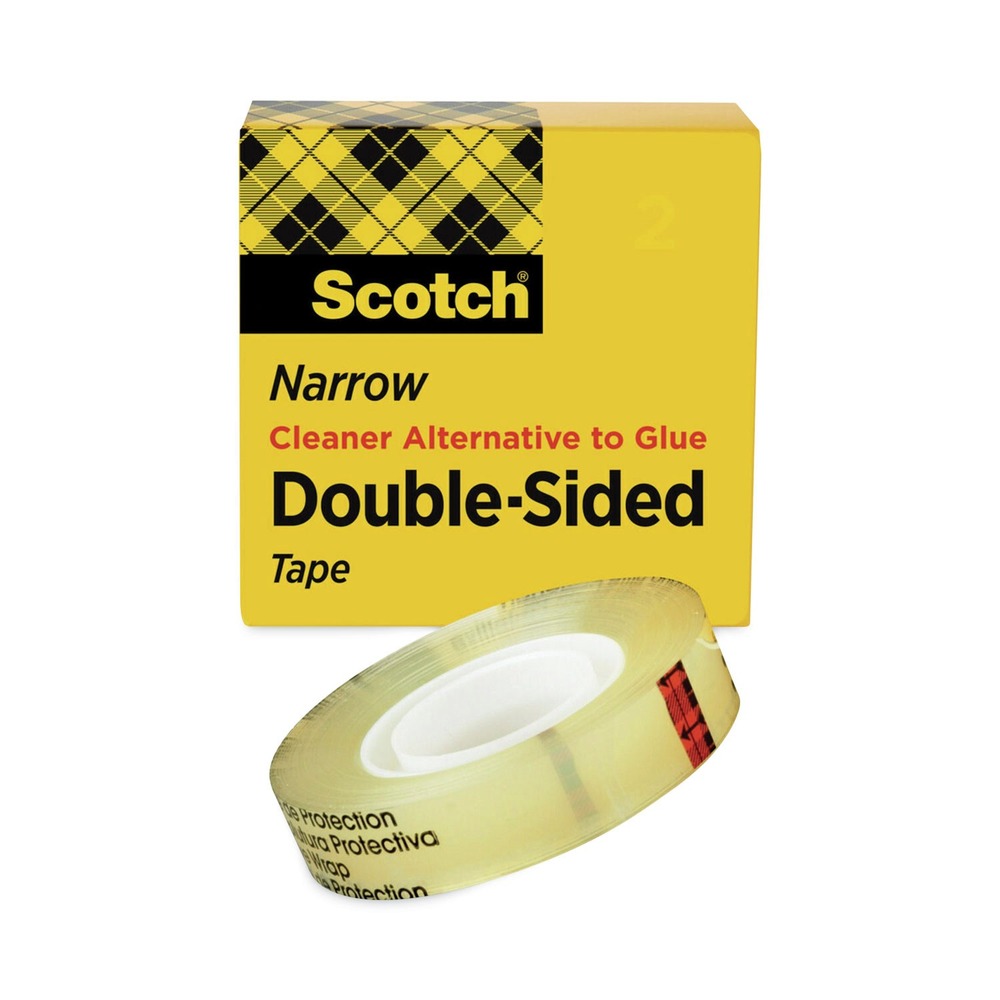 Scotch 1 in. Core 0.5 in. x 75 ft. Double-Sided Tape - Clear (1-Roll)