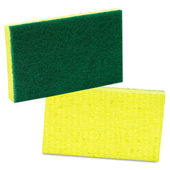 Scotch-Brite PROFESSIONAL 74CC 3.6 in. x 6.1 in. 0.7 in. Thick Medium-Duty Scrubbing Sponge - Yellow/Green (10/Pack)