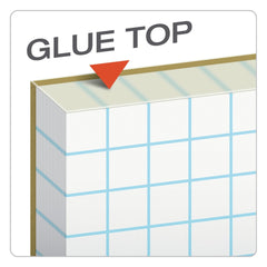 TOPS 8.5 in. x 11 in. (8 sq/in., 1 sq/in.) Cross Section Quadrille Rule Pads - White (50 Sheets/Pad)