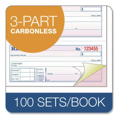 TOPS 100 Forms Total Account plus Payment Sections Three-Part Carbonless 7.13 in. x 2.75 in. Money and Rent Receipt Book