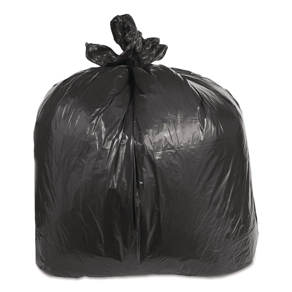 Trinity Plastics 38 in. x 58 in. 60 gal. 2.4 mil Flat Pack Low-Density Can Liners - Black (100/Carton)