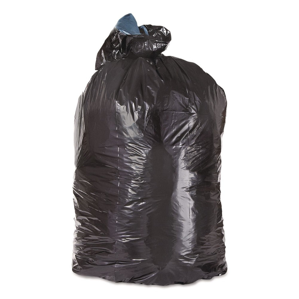 Trinity Plastics 23 in. x 46 in. 45 gal. 1.6 mil Flat Pack Low-Density Can Liners - Black (100/Carton)
