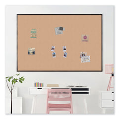 U Brands 72 in. x 48 in. Cork Bulletin Board - Tan Surface/Black Aluminum Frame