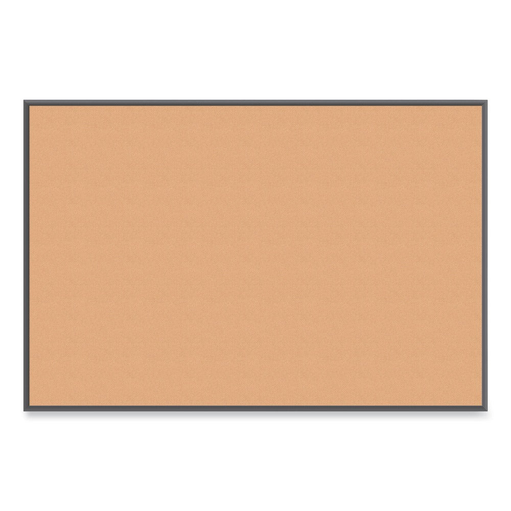 U Brands 72 in. x 48 in. Cork Bulletin Board - Tan Surface/Black Aluminum Frame