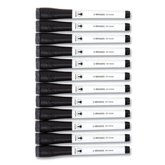 U Brands Medium Bullet Tip Medium Point Low-Odor Dry-Erase Markers with Erasers - Black (1 Dozen)