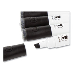 U Brands Low-Odor Dry-Erase Markers with Erasers - Black/Broad Chisel Tip (1-Dozen)