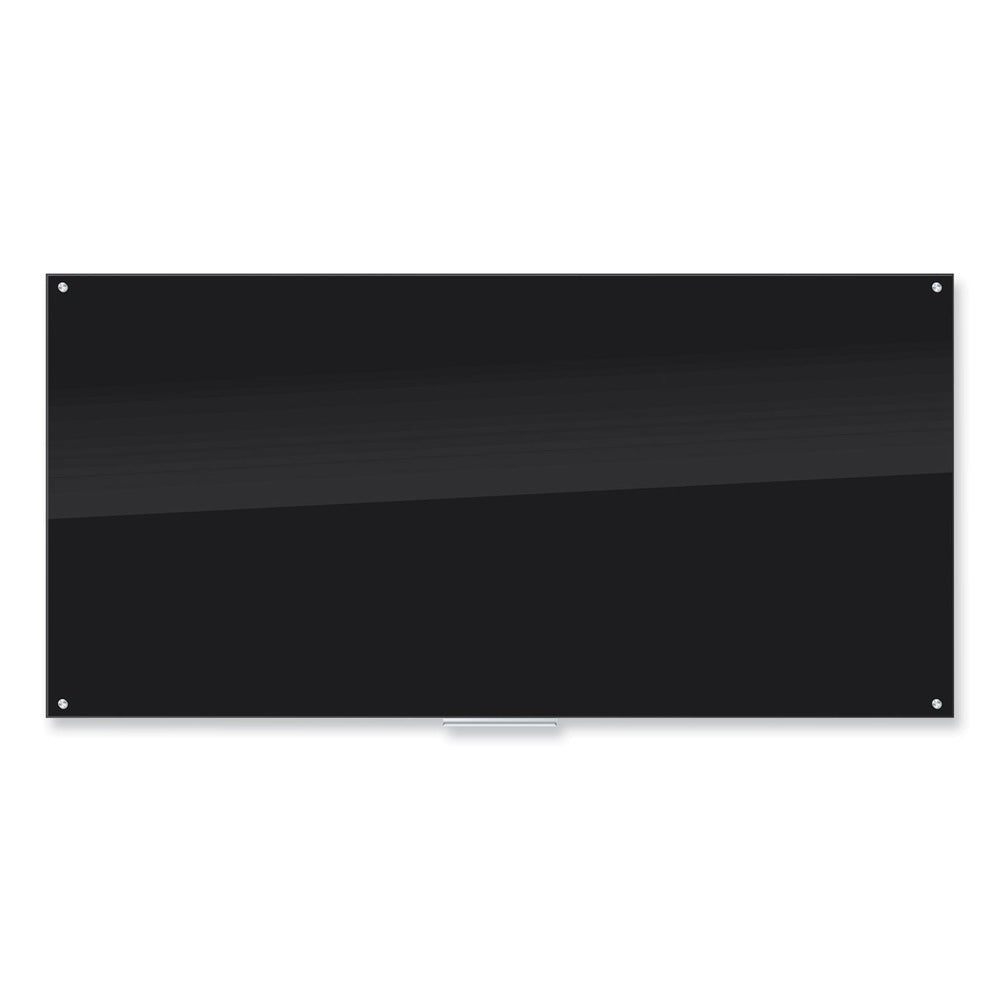U Brands 96 x 47 Glass Dry Erase Board - Black Surface
