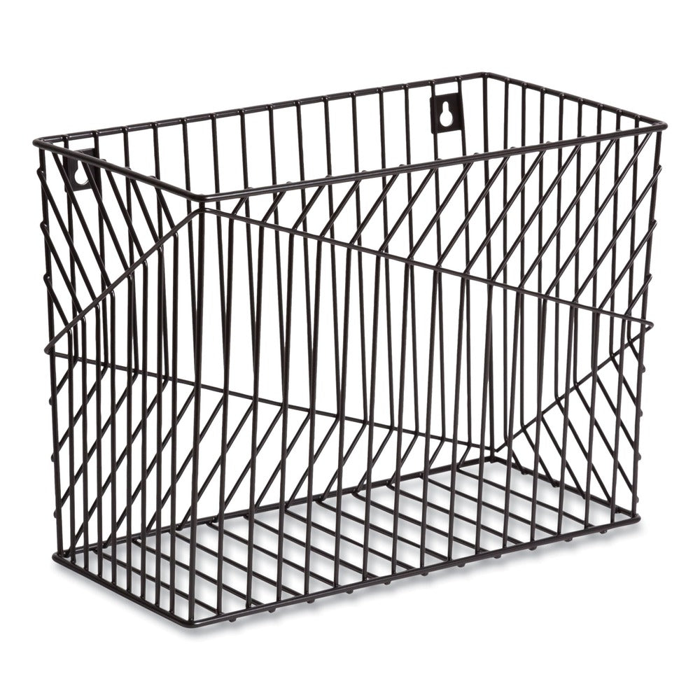U Brands Vena 6.85 in. Long Hanging File Basket - Black/Letter Size