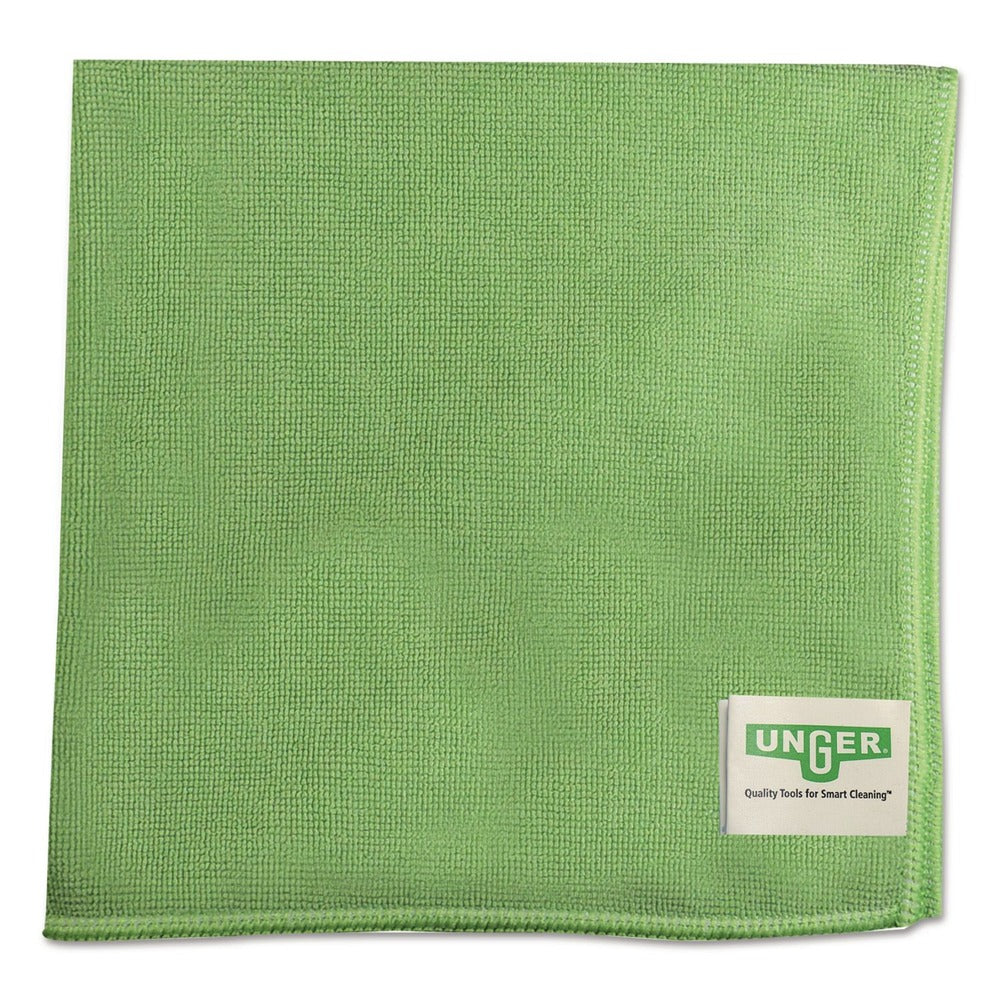 Unger 16 in. x 15 in. SmartColor Microfiber MicroWipes - Green (10/Pack)