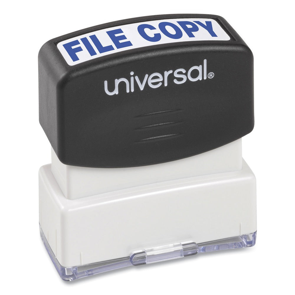 Universal Pre-Inked File Copy Message Stamp - Blue Ink