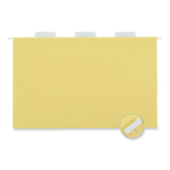 Universal 1/5-Cut Tab Deluxe Bright Color Hanging File Folders - Legal Size, Yellow (25/Box)