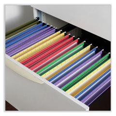 Universal 1/5-Cut Tab Deluxe Bright Color Hanging File Folders - Legal Size, Yellow (25/Box)