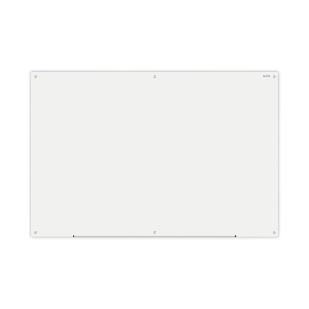 Universal 72 in. x 48 in. Frameless Glass Marker Board - White Surface