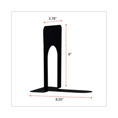 Universal 5.78 in. x 8.25 in. x 9 in. Heavy Gauge Steel Standard Economy Bookends - Black (1 Pair)