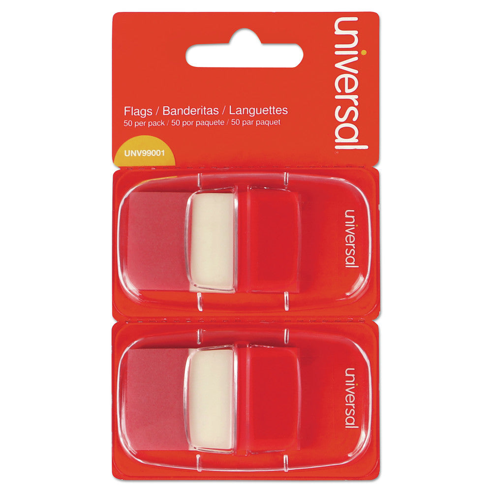 Universal 2-Dispenser 50-Piece Page Flags - Red
