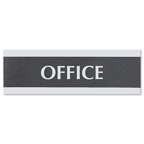 Headline Sign Century Series 9 in. x 3 in. Office Sign - Black/Silver