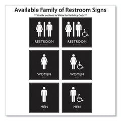 Headline Sign 8 in. x 8 in. Women Plastic ADA Sign - Clear/White