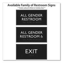 Headline Sign 4 in. x 8 in. Exit Plastic ADA Sign - Clear/White