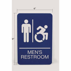 Headline Sign 6 x 9 Men's Restroom ADA Sign - Blue Face/White Graphics
