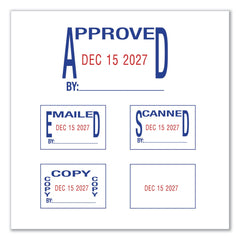 Trodat 1.63 in. x 1 in. Printy Economy 5-in-1 Self-Inking Date Stamp - Blue/Red