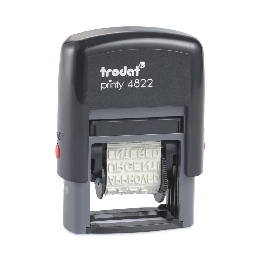 Trodat Printy 1.25 in. x 0.38 in. 12 Selectable Messages Self-Inking Stamp - Red
