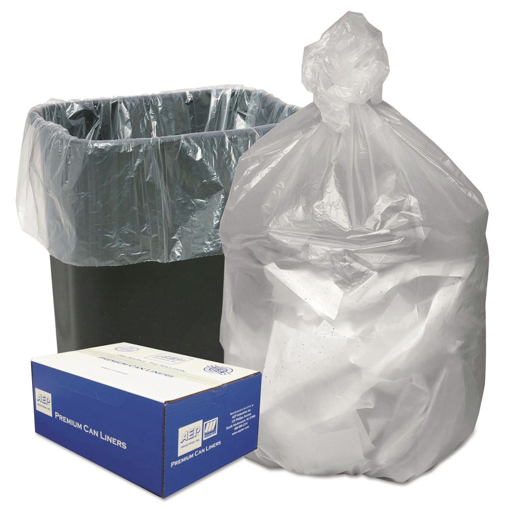 Ultra Plus 24 in. x 33 in. 16-Gallon 8 mic. Can Liners - Natural (1000/Carton)