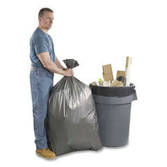 Platinum Plus 33 Gallon 1.35 mil 33 in. x 40 in. Can Liners - Gray (50/Carton)