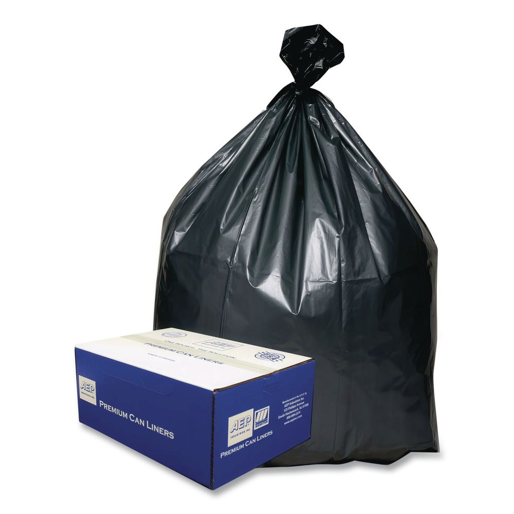 Platinum Plus 45 Gallon 1.55 mil 39 in. x 46 in. Can Liners - Gray (50/Carton)