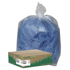 Earthsense Commercial 33 in. x 39 in. 33-Gallon 1.25 mil. Linear Low Density Clear Recycled Can Liners - Clear (100/Carton)