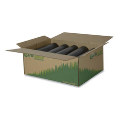 Earthsense Commercial 38 in. x 58 in. 1.25 mil 60 Gallon Linear Low Density Recycled Can Liners - Black (100/Carton)