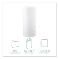 Windsoft WIN1220RL 11 in. x 8.8 in. 2-Ply Kitchen Roll Towels - White (1 Roll)