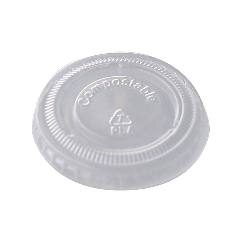 World Centric PLA Clear Cold Cup Lids Fits 1 oz Portion Cups Plastic Clear 3000/Carton