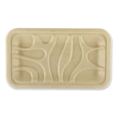 World Centric TR-SC-17S-LFS 4.8 in. x 8.3 in. x 0.7 in. Paper Fiber Trays - Natural (500/Carton)